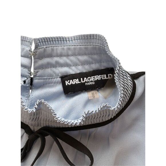 Karl Lagerfeld high neck sleeveless blouse with tie - Picture 4 of 8